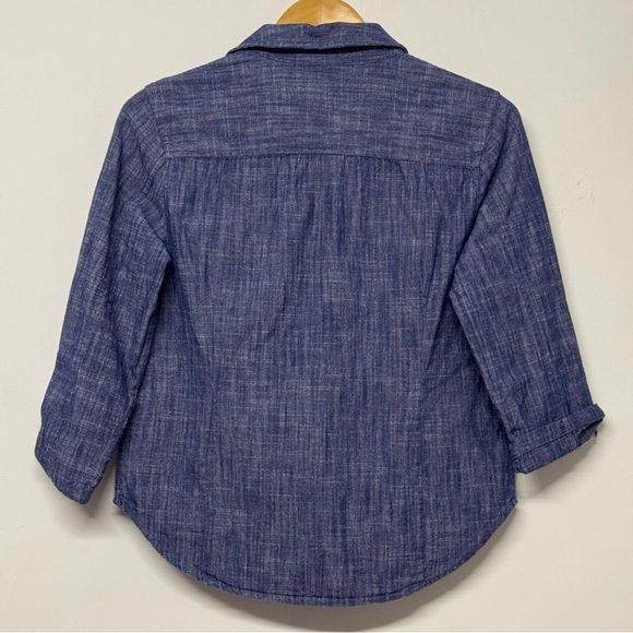 Tommy Hilfiger Chambray Cotton Printed Roll-Tab Utility Button Up Shirt - Picture 6 of 6